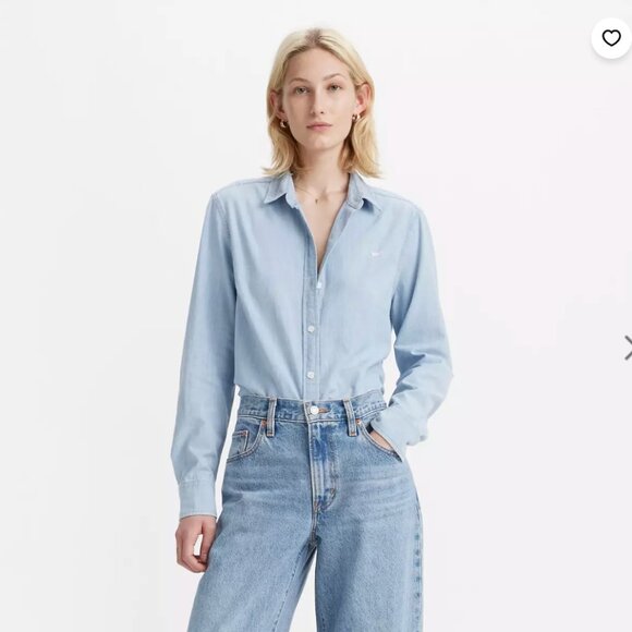 Levi's Women's The Classic Shirt M Pale Blue Chambray - Picture 1 of 11